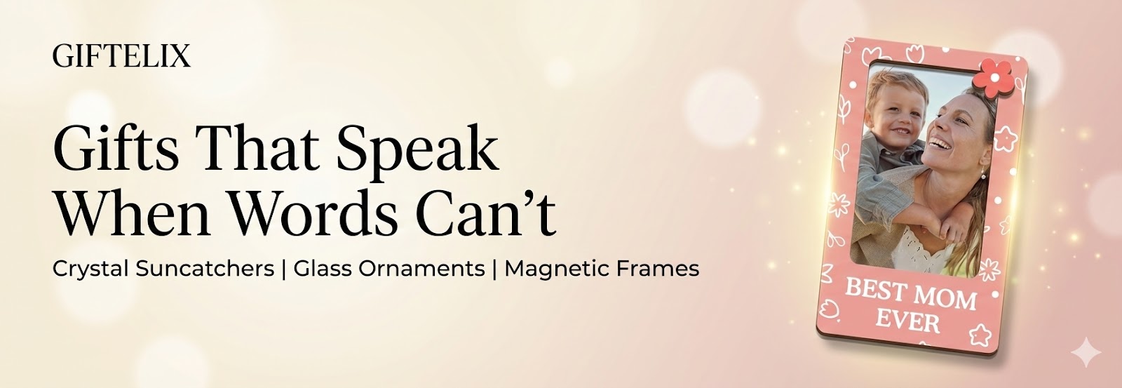 GIFTELIX - Magnetic Photo Frames - Best Mom Ever