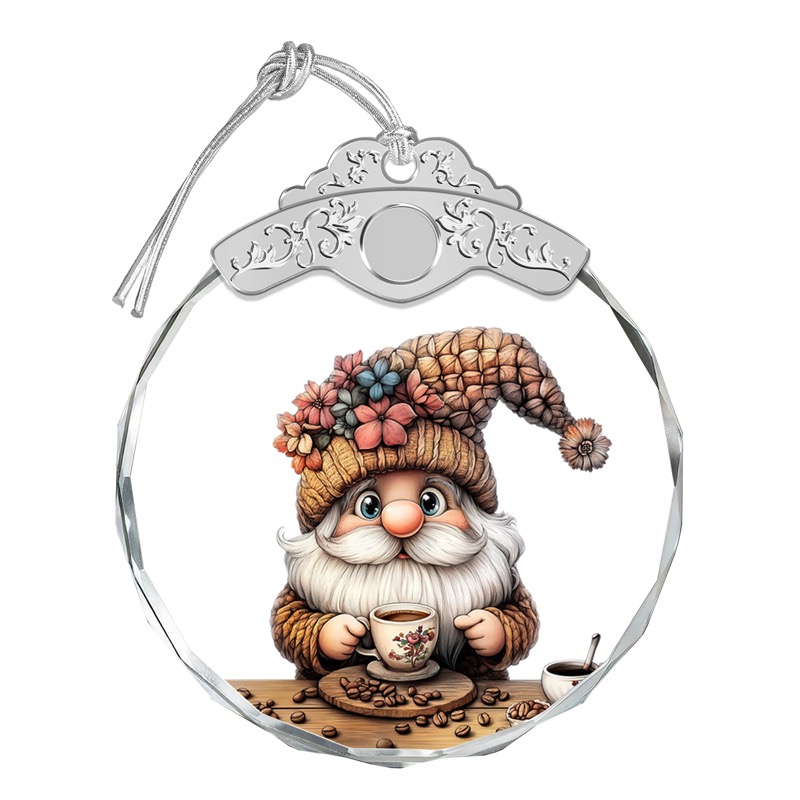 Coffee Gnome - Cute Crystal Ornament