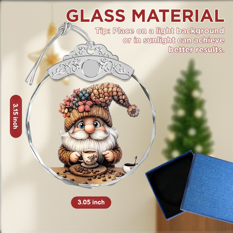 Coffee Gnome - Cute Crystal Ornament