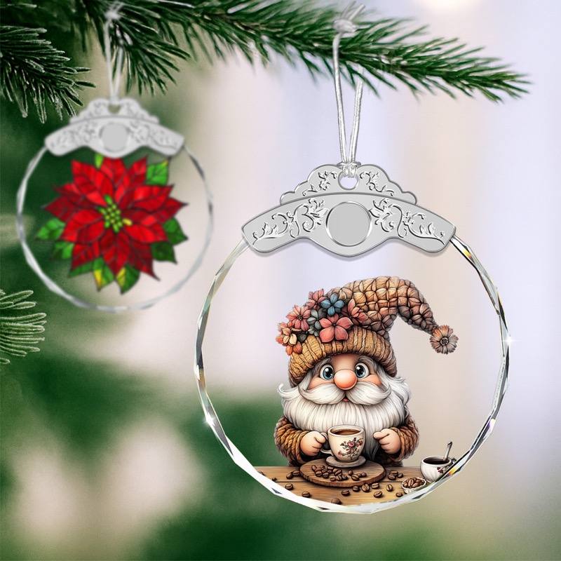 Coffee Gnome - Cute Crystal Ornament