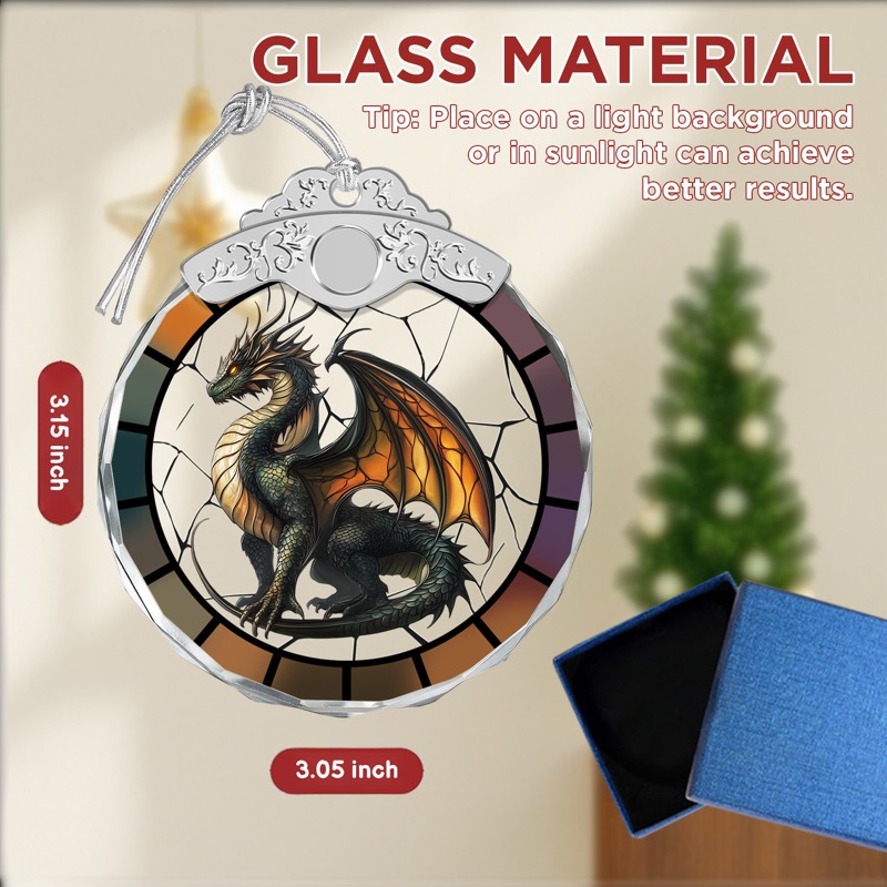 Majestic Dragon - Stained Glass Crystal Ornament
