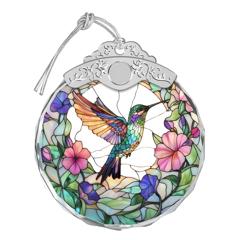 Hummingbird - Stained Glass Crystal Ornament