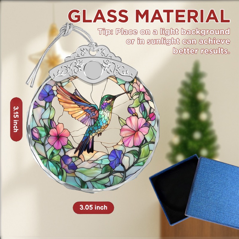 Hummingbird - Stained Glass Crystal Ornament
