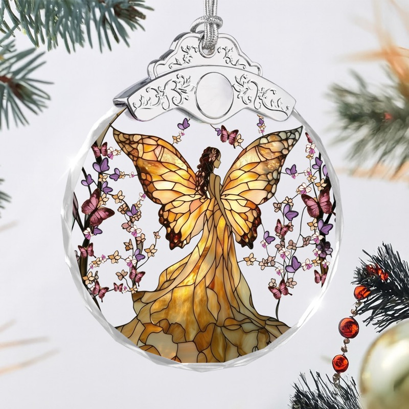 Angel with Butterfly Wings - Crystal Ornament