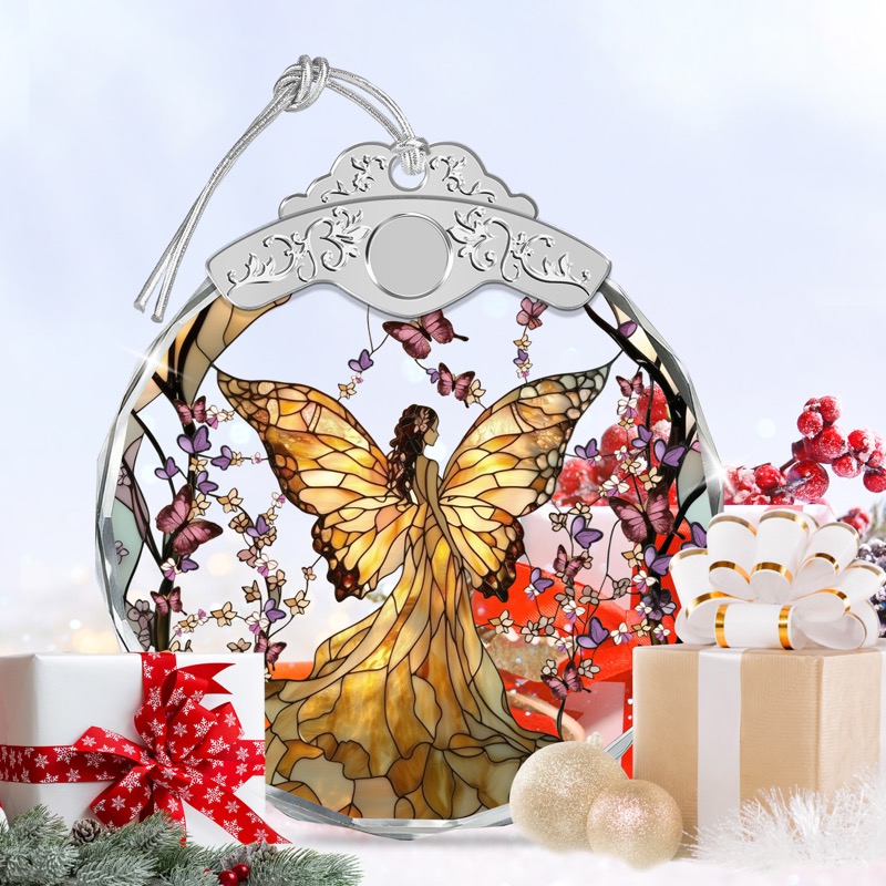 Angel with Butterfly Wings - Crystal Ornament