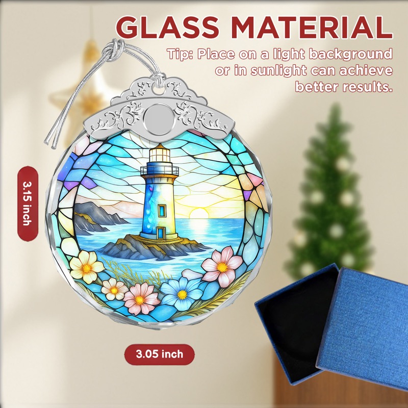 Coastal Lighthouse - Stained Glass Ornament