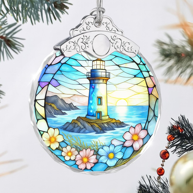 Coastal Lighthouse - Stained Glass Ornament