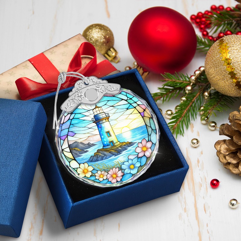 Coastal Lighthouse - Stained Glass Ornament