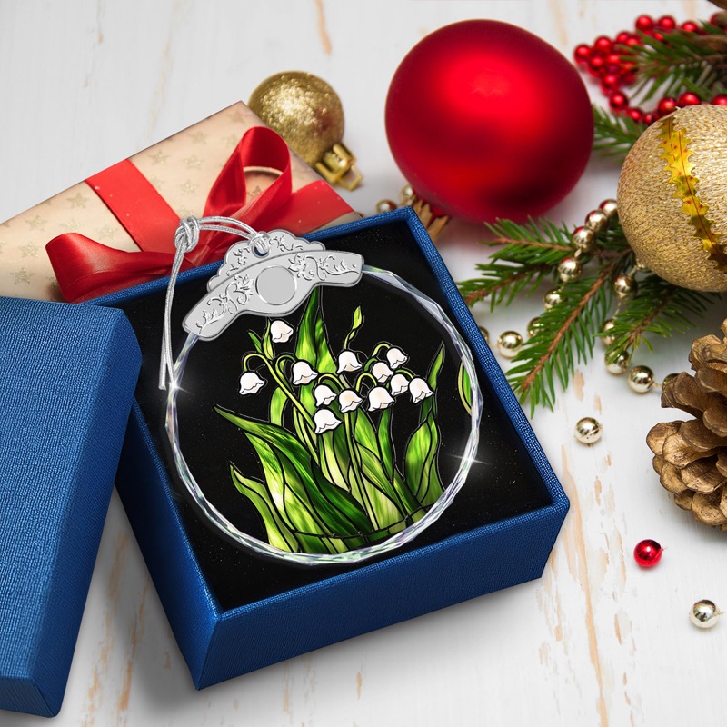 Lily of the Valley - Stained Glass Ornament