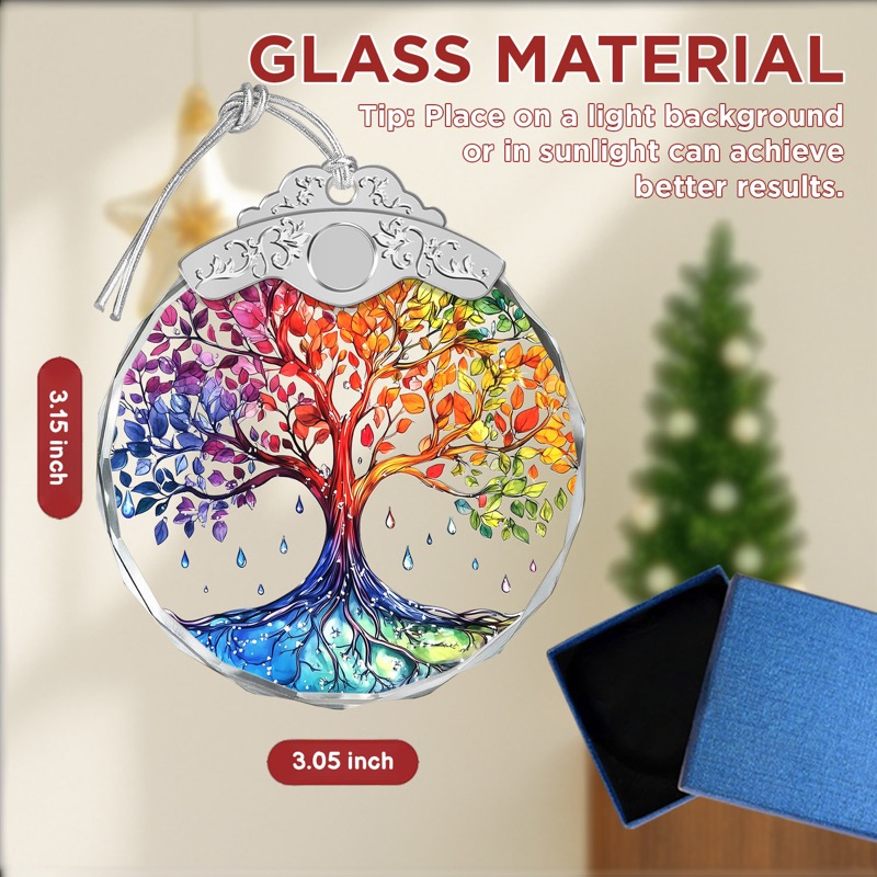 Rainbow Tree of Life - Crystal Ornament