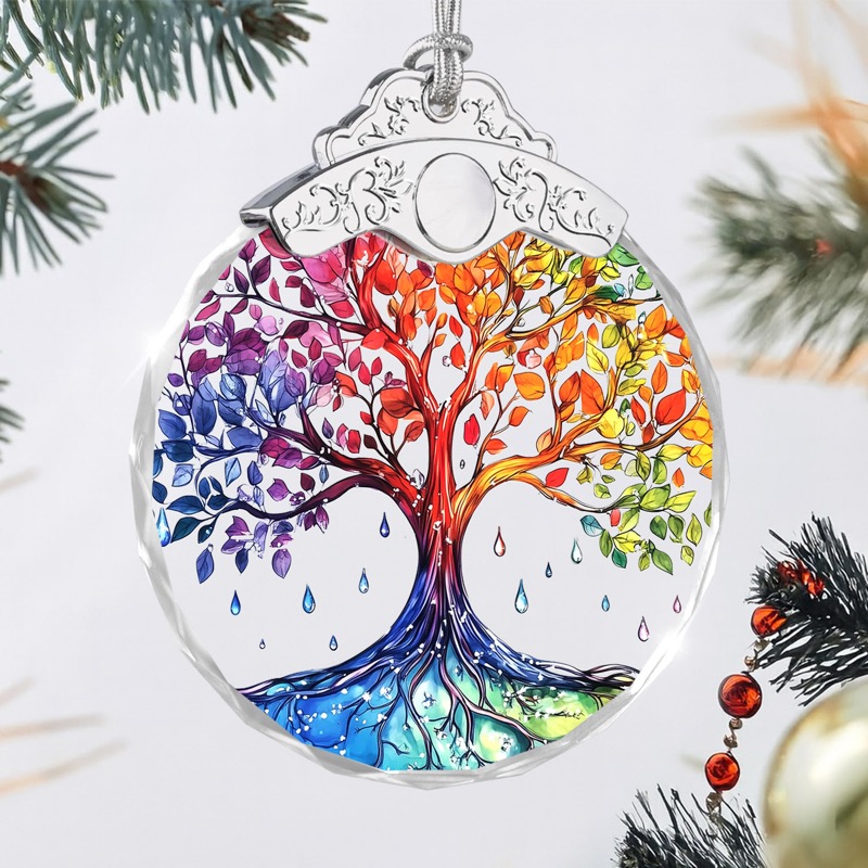Rainbow Tree of Life - Crystal Ornament