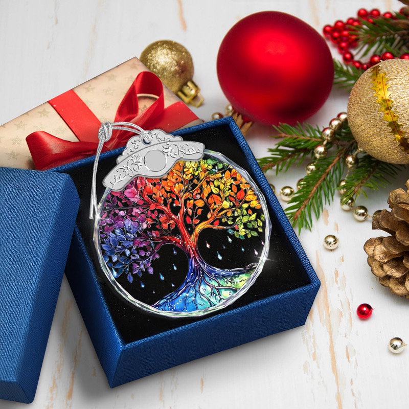 Rainbow Tree of Life - Crystal Ornament