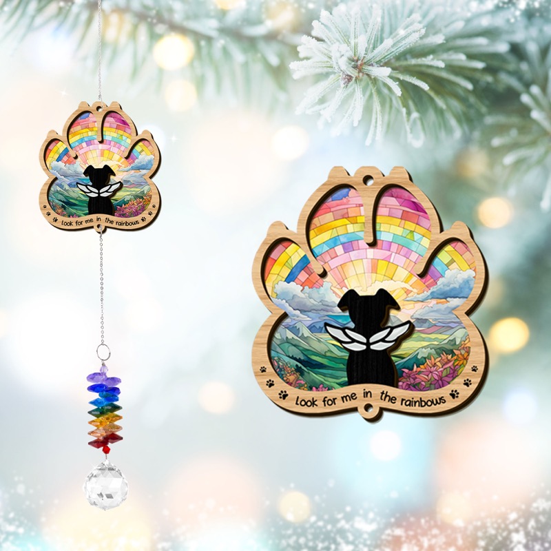 Look For Me In The Rainbows - Cat Memorial Paw