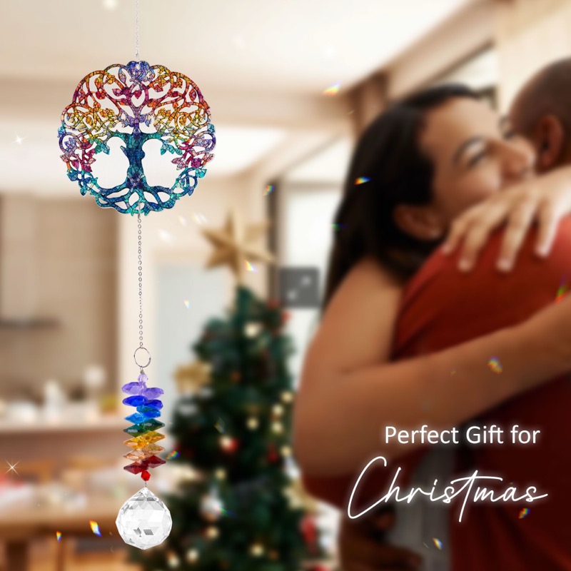 Tree of Life - Stained Glass Crystal Suncatcher