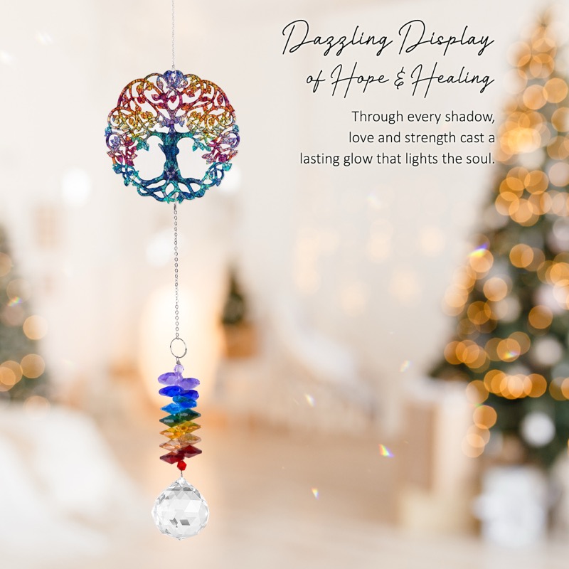 Tree of Life - Stained Glass Crystal Suncatcher