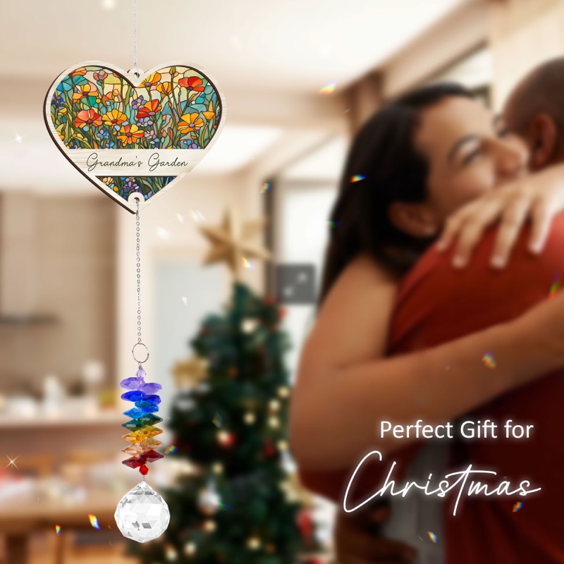 Grandma's Garden - Heart Suncatcher