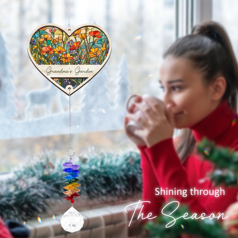 Grandma's Garden - Heart Suncatcher