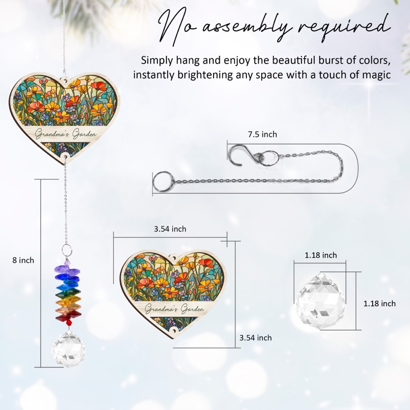 Grandma's Garden - Heart Suncatcher