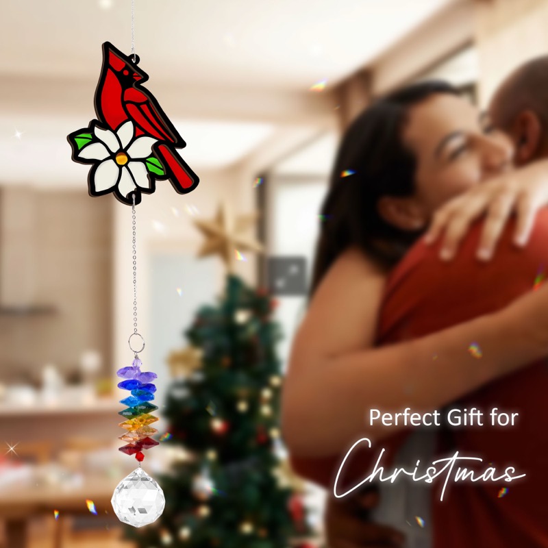 Red Cardinal - Memorial Crystal Suncatcher